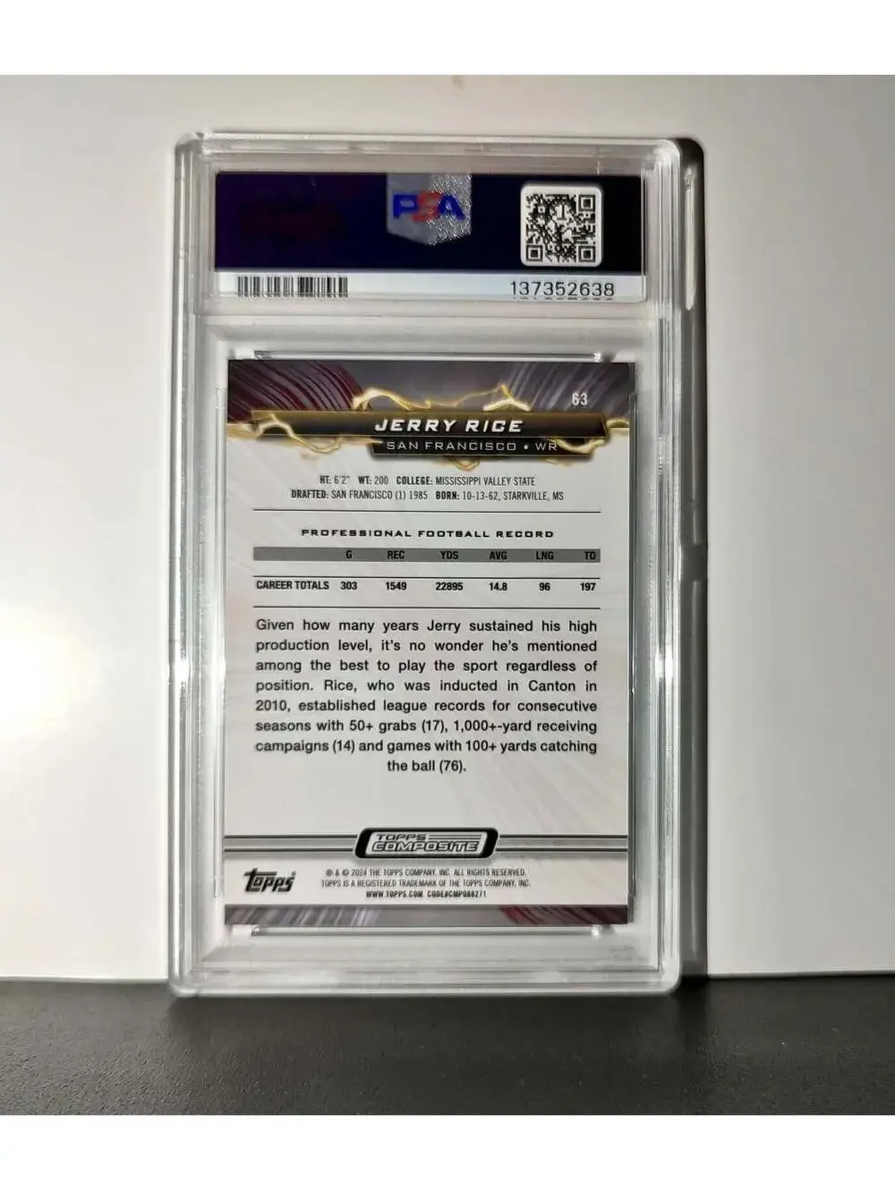 Jerry Rice 2023 Topps 244/249 Resurgence #63 Surge PSA 9 Mint